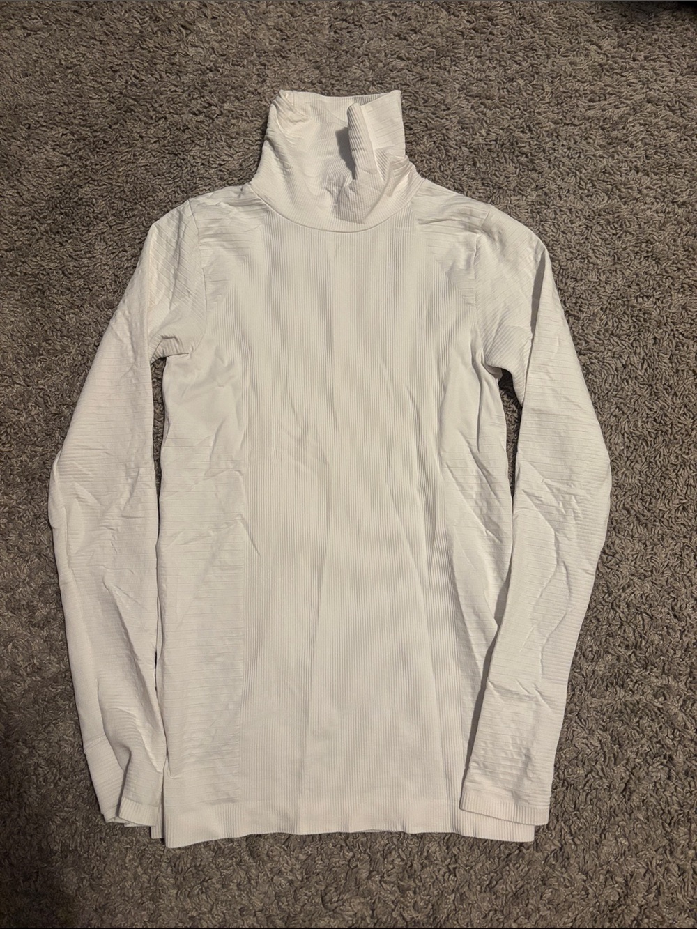 Athleta White Long Sleeve Turtleneck Top